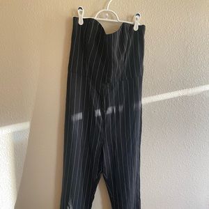 Lovers & Friends Black and White Striped Jumpsuit